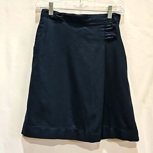 Lands End Kids Navy Aline skirt, 11/12 Adjustable Elastic waist, Pleated, Pocket